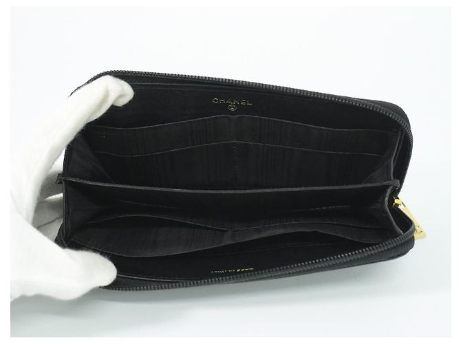 Chanel Timeless CC Zipped Caviar Long Nero - vista 5