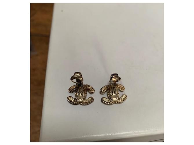Chanel CC Logo Ohrringe Schwarz Weiß Rot Golden - Ansicht 7