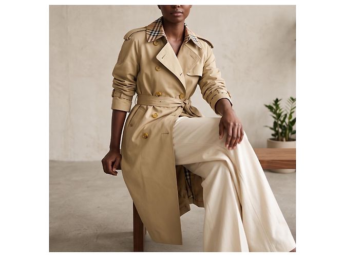 Trench coat de algodón Burberry Beige - vista 6
