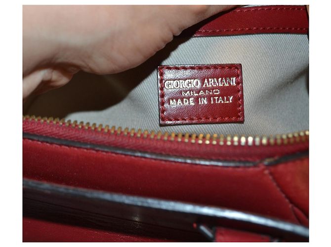 Borsa a mano Giorgio Armani in pelle rossa Rosso - vista 10