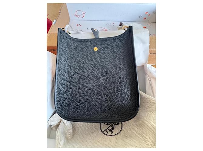 Evelyne Mini sac à bandoulière Hermès en cuir noir - vue 5