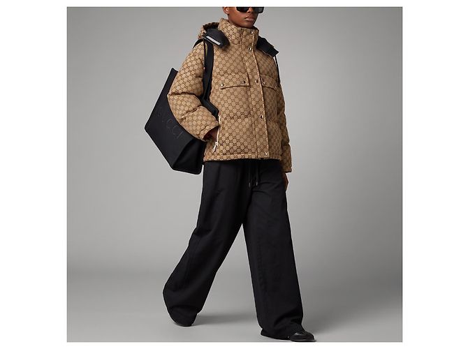 Gucci Herren-Daunenjacke mit GG-Motiv Braun Beige - vista 7