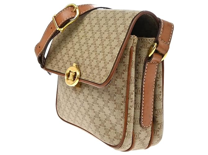 Céline Celine Vintage Macadam Canvas Small Beige - vista 3