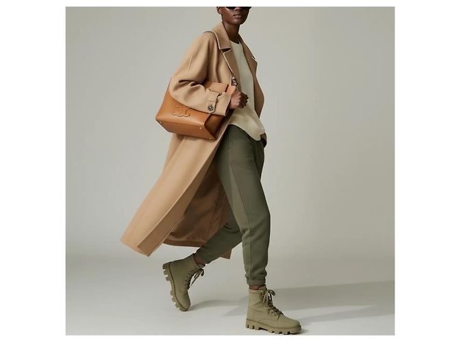 Prada Monolith Canvas Stiefel Khaki - Ansicht 4