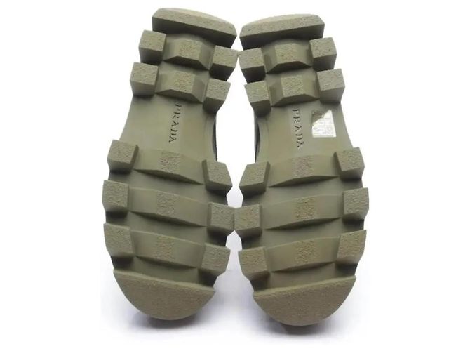 Prada Monolith Canvas Stiefel Khaki - Ansicht 7
