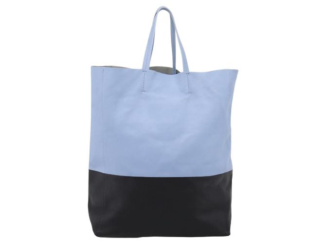 Céline Celine Vertical Bi-Cabas Tote Leather Large Blu - vista 2