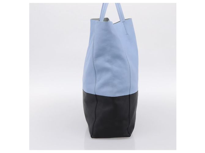 Céline Celine Vertical Bi-Cabas Tote Leather Large Blu - vista 3