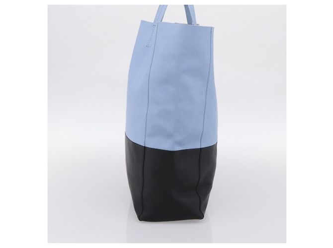 Céline Celine Vertical Bi-Cabas Tote Leather Large Blu - vista 4