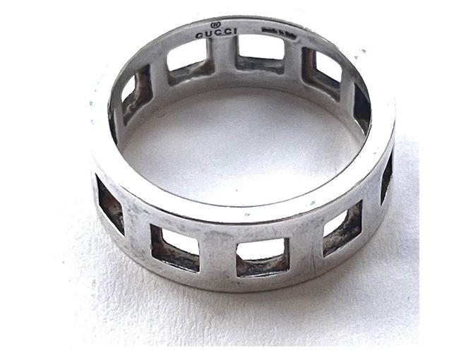 Gucci Vintage Open Square Cutout Ring 925 Silver Unisex M/N Ring Silber - Ansicht 2