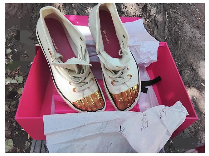 Schiaparelli Basket All-Schiap High-Top Canvas Sneaker Weiß Golden - Ansicht 2