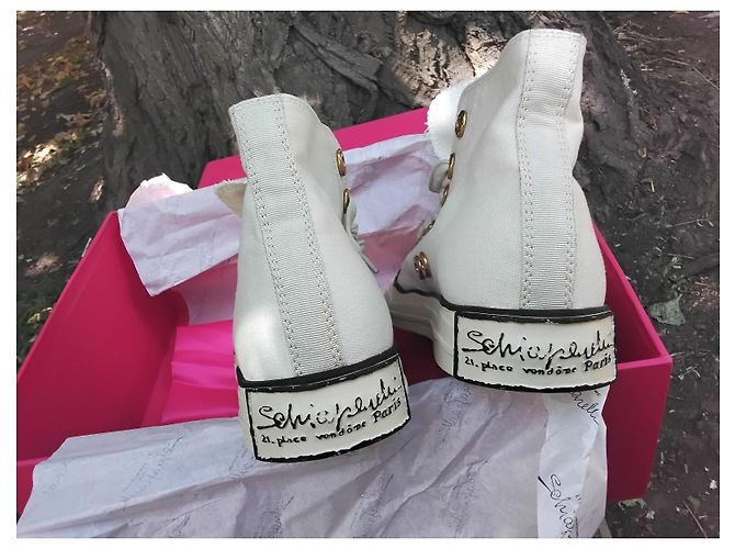 Schiaparelli Basket All-Schiap High-Top Canvas Sneaker Weiß Golden - Ansicht 6