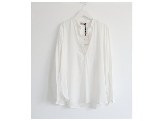 Autre Marque Blusa de seda Blanca Vita Ecru €290 NWT IT40/UK8 Blanco - vista 3