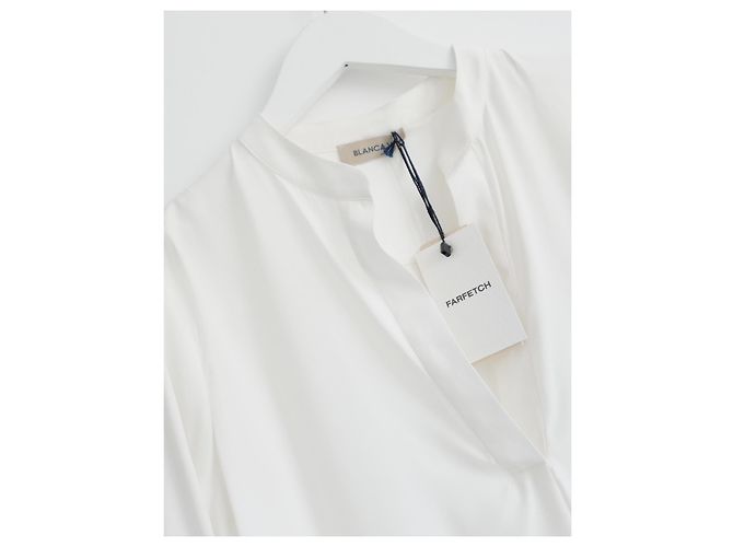 Autre Marque Blusa de seda Blanca Vita Ecru €290 NWT IT40/UK8 Blanco - vista 5