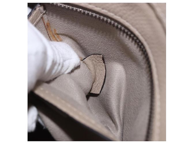 Céline CELINE Luggage Nano Hand Bag Leather 2way Beige Auth 198753V - vista 11