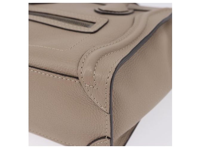 Céline CELINE Luggage Nano Hand Bag Leather 2way Beige Auth 198753V - vista 17