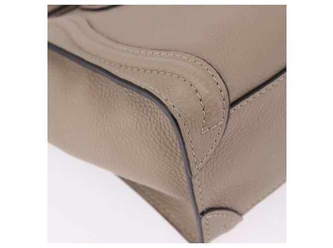 Céline CELINE Luggage Nano Hand Bag Leather 2way Beige Auth 198753V - vista 18