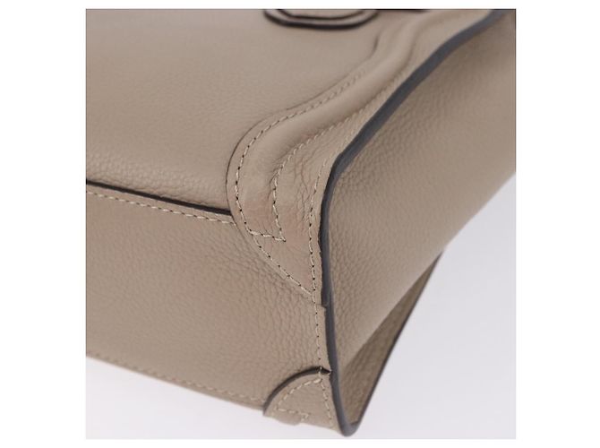 Céline CELINE Luggage Nano Hand Bag Leather 2way Beige Auth 198753V - vista 19