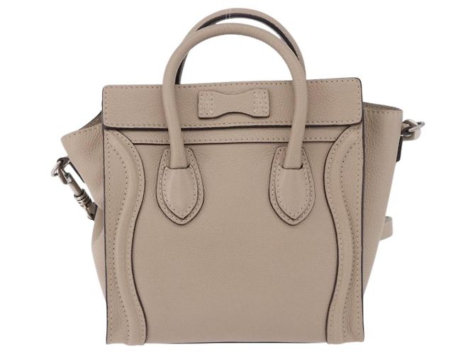 Céline CELINE Luggage Nano Hand Bag Leather 2way Beige Auth 198753V - vista 2