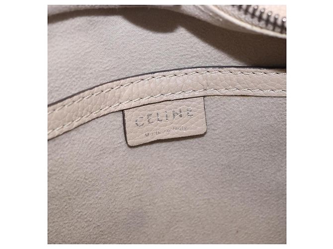 Céline CELINE Luggage Nano Hand Bag Leather 2way Beige Auth 198753V - vista 21