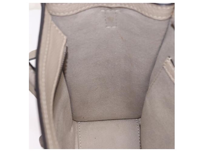 Céline CELINE Luggage Nano Hand Bag Leather 2way Beige Auth 198753V - vista 23