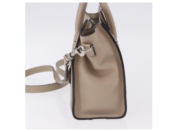 Céline CELINE Luggage Nano Hand Bag Leather 2way Beige Auth 198753V - vista 3