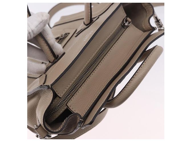 Céline CELINE Luggage Nano Hand Bag Leather 2way Beige Auth 198753V - vista 6