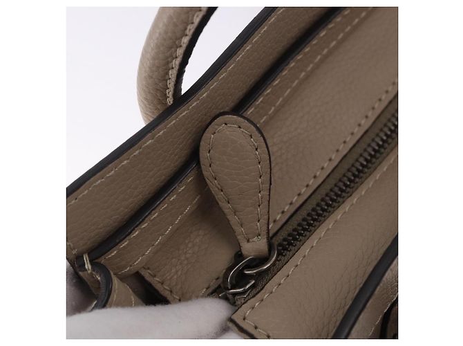 Céline CELINE Luggage Nano Hand Bag Leather 2way Beige Auth 198753V - vista 9