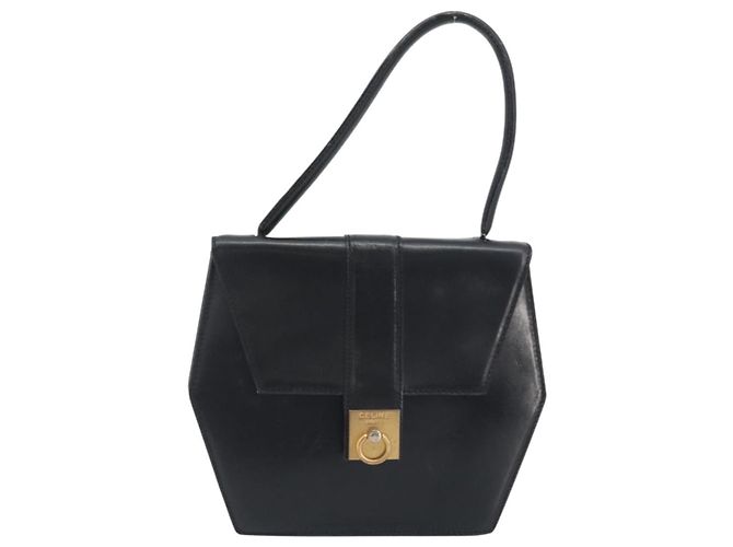 Céline CELINE Hand Bag Leather Black Gold Auth 197040 Golden - view 13