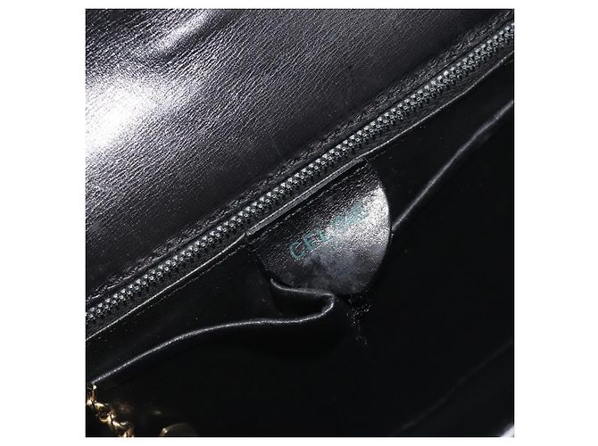 Céline CELINE Hand Bag Leather Black Gold Auth 197040 Golden - view 20