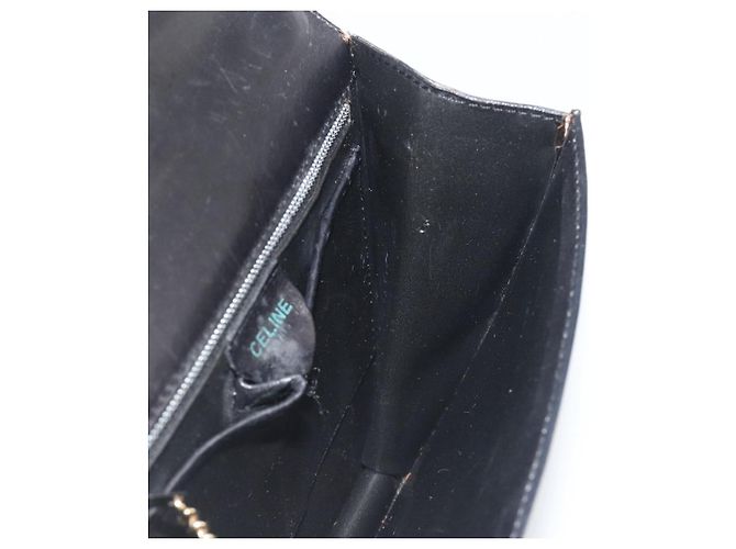 Céline CELINE Hand Bag Leather Black Gold Auth 197040 Golden - view 21