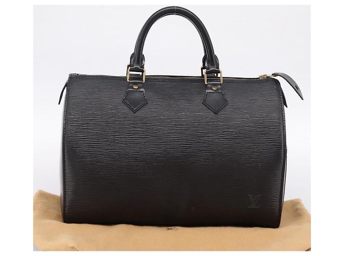 Borsa a mano LOUIS VUITTON Epi Speedy 35 Noir Black M42992 LV Auth am12284V Nero - vista 12
