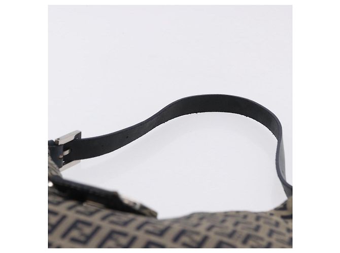 Borsa a tracolla FENDI Zucchino Canvas Mamma Baguette Navy Silver Auth 198353V Argento Blu navy - vista 14