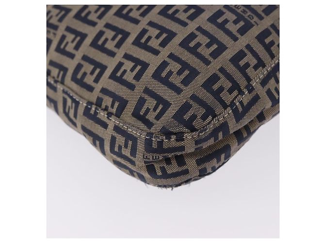 Borsa a tracolla FENDI Zucchino Canvas Mamma Baguette Navy Silver Auth 198353V Argento Blu navy - vista 16