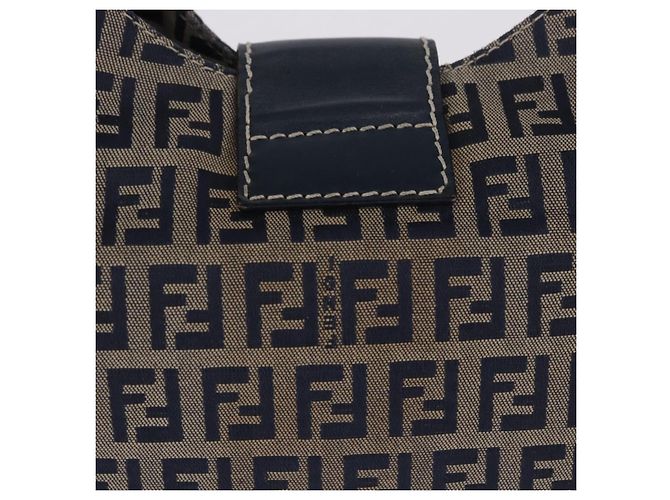 Borsa a tracolla FENDI Zucchino Canvas Mamma Baguette Navy Silver Auth 198353V Argento Blu navy - vista 3