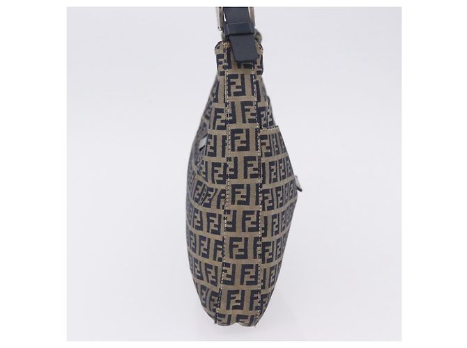 Borsa a tracolla FENDI Zucchino Canvas Mamma Baguette Navy Silver Auth 198353V Argento Blu navy - vista 5
