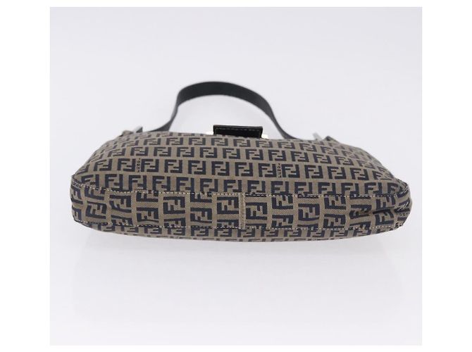 Borsa a tracolla FENDI Zucchino Canvas Mamma Baguette Navy Silver Auth 198353V Argento Blu navy - vista 6