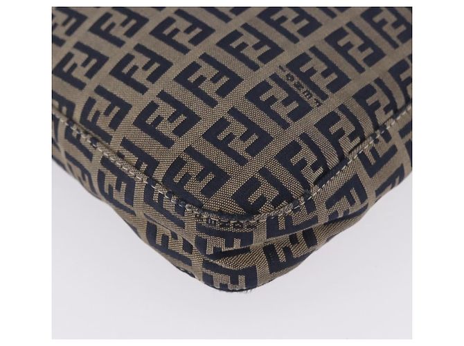 Borsa a tracolla FENDI Zucchino Canvas Mamma Baguette Navy Silver Auth 198353V Argento Blu navy - vista 9