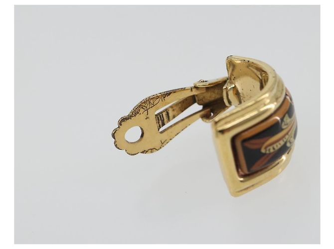 Hermès Orecchini HERMES Metallo Tono Oro Auth 198808V - vista 8