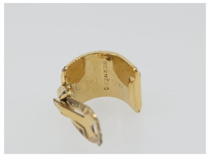 Hermès Orecchini HERMES Metallo Tono Oro Auth 198808V - vista 9