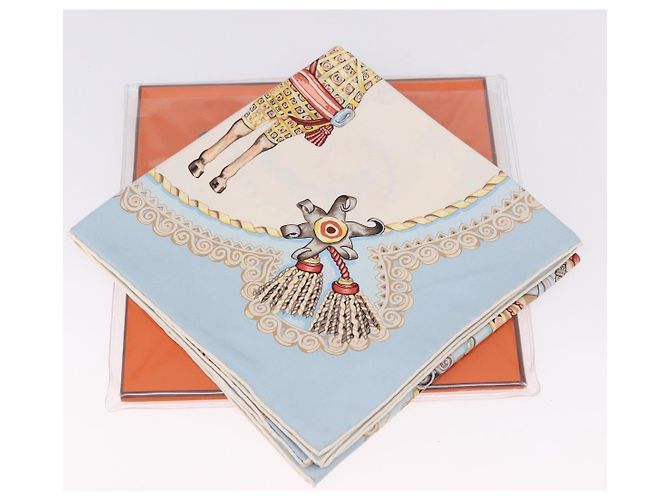 Hermès HERMES Carre 90 Seidentuch Hellblau Auth 186988 - Ansicht 15