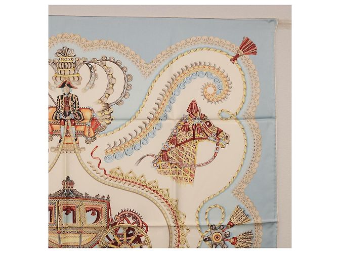 Hermès HERMES Carre 90 Seidentuch Hellblau Auth 186988 - Ansicht 4