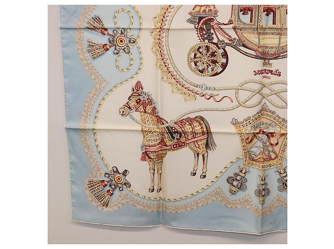 Hermès HERMES Carre 90 Seidentuch Hellblau Auth 186988 - Ansicht 8