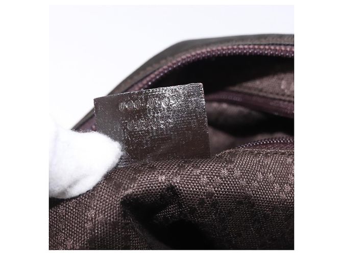 Borsa a mano GUCCI Bamboo Nylon Khaki Silver 000 0509 Auth ka5767 Argento Cachi - vista 12