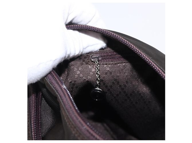 Borsa a mano GUCCI Bamboo Nylon Khaki Silver 000 0509 Auth ka5767 Argento Cachi - vista 21