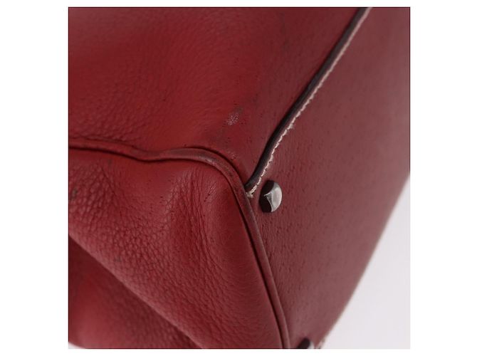 Borsa Salvatore Ferragamo Gancini in pelle rossa e argento Auth 196333 Rosso - vista 10
