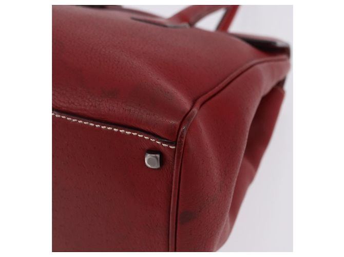 Borsa Salvatore Ferragamo Gancini in pelle rossa e argento Auth 196333 Rosso - vista 15