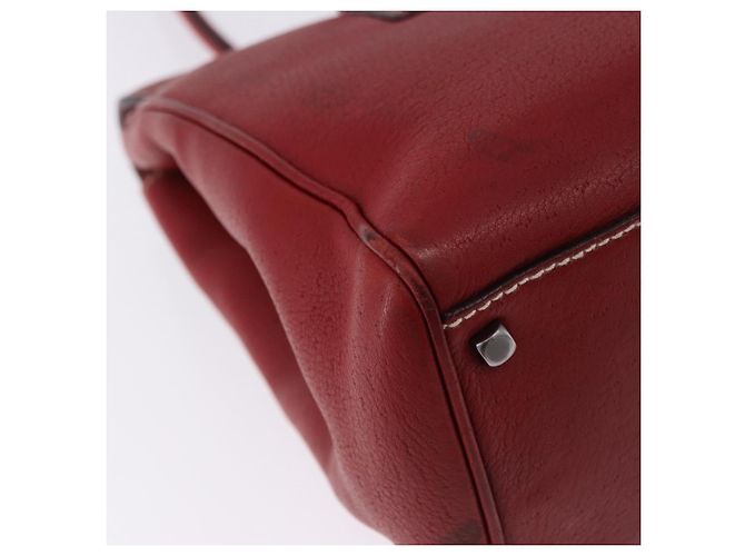 Borsa Salvatore Ferragamo Gancini in pelle rossa e argento Auth 196333 Rosso - vista 16