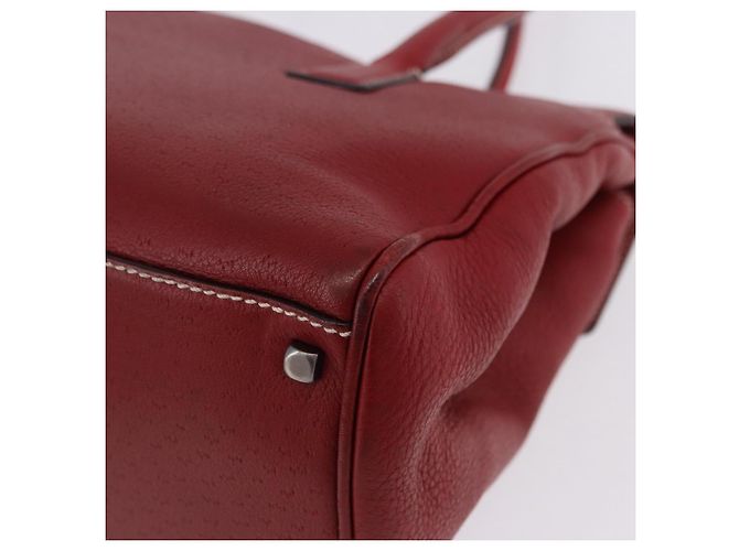 Borsa Salvatore Ferragamo Gancini in pelle rossa e argento Auth 196333 Rosso - vista 17