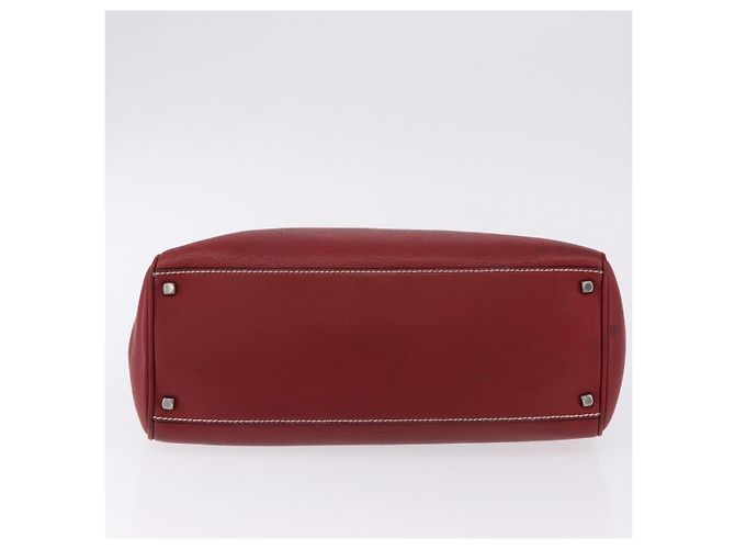 Borsa Salvatore Ferragamo Gancini in pelle rossa e argento Auth 196333 Rosso - vista 7