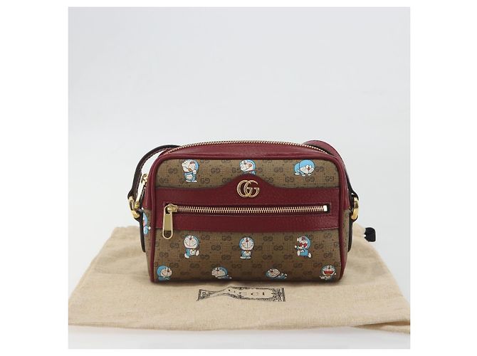 GUCCI Micro GG Supreme Doraemon Collaboration PVC Beige Gold 647784 Auth 196088M D'oro - vista 12